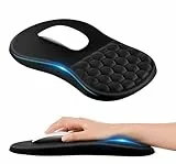 EooCoo Ergonomisches Mauspad, Mousepad mit Handauflage & Massage-Noppen, Gaming Memory-Schaum Mausmatte mit Rutschfester PU-Basis, für Schmerzlinderung, für Alle Maus Laptop, PC (300x200 mm)