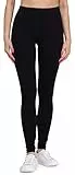 Bellivalini Leggings Damen aus Viskose Ganzjährig Bequeme Bekleidung Damen für tägliches Tragen oder Sport BLV50-147 (Schwarz, L)