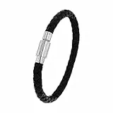 JOOP! Armband Edelstahl Leder Herren Armschmuck, 21 cm, Silber, Kommt in Schmuck Geschenk Box, 2023437