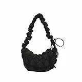 HAWILL® Damen Umhängetasche Kleine Crossbody Bag Damen Gesteppte Tasche Puffer Scultertasche Moderne Kissen Taschen für Reisen/Einkaufen/Party (Schwarz)