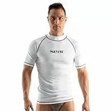 SEAC T-Sun Short Man, Rash Guard zum Schwimmen, Surfen, Tauchen, UV-Schutz, weiß, L