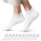 Falechay 10 Paar Sneaker Socken Herren Damen Kurze Sportsocken Atmungsaktive Laufsocken Unisex Weiß 35-38
