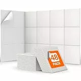 Quadratische Akustikplatten selbstklebend 48 Stücke., TONOR Schallabsorber Schallschutz mit Hochdichte Wandfliesen Schall Dämmung 30x26x0,9cm für Studio Büro, Akustische Behandlung Wanddekoration Weiß