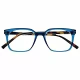 OPULIZE KOI Lesebrille - Große Rechteckige Brillenfassung - Blau - Sehhilfe für Damen, Herren - Federscharniere - R50-3 - +2.50
