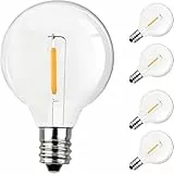 BokiHuk Lichterkette Glühbirne G40 fur Außen, DC 24V 5 Pack with 1W Dimmbar LED Birnen Lichter, E12 Sockel, 2500K Warmweiß LED Lampe (Nicht für 220V Set und Solar String Lichter)