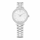 Swarovski Matrix 3-link Uhr, Analoge Damenuhr mit Dreigliedrigem Armband, Edelstahl-Design und Pavé-Lünette mit 42 Kristallen, Armbandlänge: 12.5-19 cm, Armbandbreite: 1.2 cm