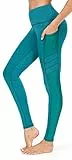 Flatik Sport Leggings Damen mit Taschen， Blickdicht leggingsjogginghose Damen Fitnesshose Laufende Leggings