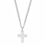 JOOP! Kette mit Anhänger Edelstahl Herren Halsschmuck, 60 cm, Silber, Kreuz, Kommt in Schmuck Geschenk Box, 2031030