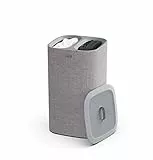 Joseph Joseph Tota 60-Liter-Wäschesortierkorb mit Deckel, 2 herausnehmbare Wäschesäcke mit Griffen, Grau