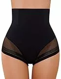 SIMIYA Bauchweg Unterhose Damen Shapewear Bauch Weg Miederhose Hoher Taille Miederslip Unterbauch Kontrolle Body Shaper für Frauen (Schwarz, M)