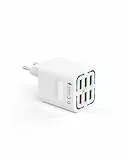 Tupneuf USB Ladegerät, 6 Ports Mehrfach Stecker mit QC 3.0 (3A/12V) und USB-A(3A/5V), 50W Netzteil Schnellladegerät Adapter für iPhone 16 15 14 Pro Max 13 12 11 SE 2020 XS XR 8 7, Samsung, Handys