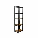 Relaxdays Standregal, HBT: 180x40x40 cm, 5 offene Ablagen, 300 kg, Industrial, Beistellregal Büro, Keller, braun/schwarz