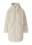 s.Oliver BLACK LABEL Gefütterter Teddyplüsch-Mantel mit wattierten Ärmeln beige 36
