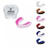 Mundschutz Erwachsene Jugend & Junior für alle Kontaktsportarten Mundschutz Boxen, MMA, Gum Shield Rugby, Fußball, Lacrosse, Hockey (Rosa/Weiß, Junioren unter 11 Jahren)