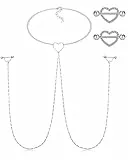AceFun 3Stk Brustwarzenpiercing Nippel Ring mit Kette Halskette Herz Zirkon Nippelpiercing Brustpiercing Barbell Piercing Unisex Punk silber herz