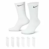 Nike Men's Everyday Cushion Crew-trainingssocken (6 Paar), White/Black, L