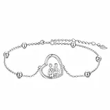 J.MUEN Schwester Armband Damen Silber 925 Herz Anhänger Armband,Schmuck für Frauen