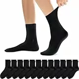 YouShow Socken Herren 43-46 Schwarz Baumwolle Sportsocken für Herren 12 Paar Atmungsaktive Lange Business