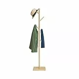 Relaxdays Garderobenständer, Baumform, HBT: 177 x 30 x 30 cm, 8 Haken, Taschenbaum 3 Höhen, Kautschukholz & MDF, Natur