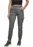 Urban Classics Damen Ladies Hose High Waist Cargo Pants, lightshadow, 31