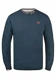 !Solid SDBenn Herren Sweatshirt Pullover Sweater mit Rundhals-Ausschnitt Rippbündchen Label-Details Baumwollmischung Regular fit, Größe:L, Farbe:Insignia Blue Melange (8991)