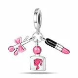 QIKAOLA Charm passt Halskette Armbänder für Frau 925 Sterling Silber Dangle Anhänger Perlen Pandora Charm Perlen für Armband Halskette