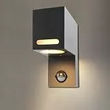da LIGHT Außenlampe mit Bewegungsmelder, GU10 Wandleuchte (Leuchtmittel inklusive), Wandlampe IP44 Wasserdicht Aluminiumgehäuse, Led Außenwandleuchte 5W 600LM 3000K Warmweiß