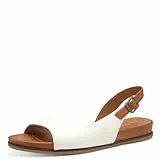 Jana Damen Sandalen flach mit verstellbarem Riemen Vegan, Weiß (White), 42 EU