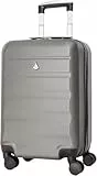 Aerolite 55x35x25cm Hartschale Kabinenkoffer für KLM, Air Europa, Air France, ITA Airways & Transavia – 42L Leichter Hartschalenkoffer Reisekoffer Handgepäck Trolley Koffer 55x35x25 mit 4 Rollen Grau