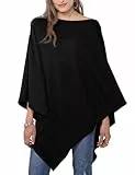 DiaryLook Kaschmir-Feeling gestrickter Poncho Damen Elegant, Langer Cape , weiche Knöpfe, Leichter Wickel Schal Cardigan für Frühling, Sommer, Winter Geschenk für Frauen
