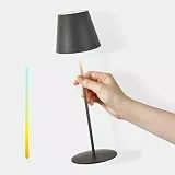 GGII Tischlampe Kabellos, Dimmbare LED Akku Tischleuchte aus Aluminium, IP54 Wasserdicht, Akku Tischlampe Aufladbar für Restaurant Bar Terrasse Schlafzimmer Camping