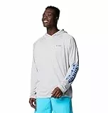 Columbia PFG Terminal Tackle Kapuzenpullover für Herren, Cooles grau/blaues Logo, L