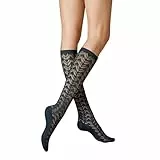 KUNERT Damen Kniestrümpfe Ajour Häkelstruktur