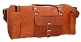 Gusti Reisetasche Leder Herren - Harvey Damen und Herren Saunatasche Weekender Koffer Vintage Sporttasche Leder Braun - Foldy Bags - Travel Bag