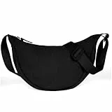 Aucuu Damen Halbmond Crossbody Schultertasche, Crossbody Bag Damen, Umhängetasche Damen Klein mit Verstellbarer Schultergurt, Hobo Halfmoon Bag Einfarbige Messenger Bag für Damen Reisen