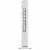 Clatronic leiser Turmventilator mit Timer & Schwenkfunktion | 78 cm Standventilator oszillierend | 3 Geschwindigkeitsstufen | platzsparend | ruhiger Lauf | sicherer Stand | TVL 3770 weiß