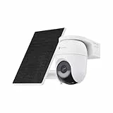 EZVIZ 4MP PTZ Überwachungskamera Aussen Akku, Kabellose WLAN-Außenkamera, 360° Überwachung, Farbnachtsicht, KI Personen- und Fahrzeugerkennung, 2-Wege-Audio, CB8 Lite mit 5W Solarpanel