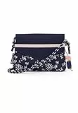 Satch Clutch kleine Umhängetasche Schminktasche mit Kordelzug und Spiegel für Teenager Bloomy Breeze - Dunkelblau