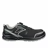 SAFETY JOGGER S3 Sicherheitsschuhe mit Drehverschluss Herren und Damen - CADOR S3 Low - Bequemer Arbeitsschuhe mit Stahlkappe, rutschfeste, Stoßdämpfende und wasserdichte Sneaker EU 43, Schwarz