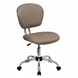 Flash Furniture Beverly Bürostuhl mit mittlerer Rückenlehne, Netzstoff, gepolstert, mit Chromsockel, Kaffeebraun