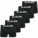 CLALER Boxershorts Herren 6er Pack Baumwolle Unterhosen Männer Retroshorts Bequeme und Atmungsaktive Men Unterwäsche Geeignet für Den Täglichen Sport Im Freien (6 x Schwarz, M)