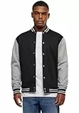 Urban Classics Herren 2-Tone College Sweatjacket, Blk/Gry, S, TB207