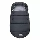 LAT Universal Winterfußsack für Babyschale, Winter Baby Fußsack mit Reißverschluss Wasserdichter, Winddichter (Grau)