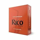 Rico by D'Addario Saxophon Blätter | Hochpräzise gefertigt | Alt Saxophon Blätter 2,5 Stärke | 10er-Packung | Warmer voller Ton | Angenehmes Spielgefühl