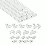 D-Line 30x15mm Kabelkanal 4m Multipack, halbrundes Profil, Selbstklebende Kabelabdeckung, überstreichbar, Kabelmanagement – 10 x 30mm (B) x 15mm (H) x 40cm Länge und Zubehör – Weiß