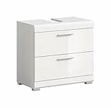 xonox.home Bad Scout X06A9707 Waschbeckenunterschrank Unterschrank Waschschrank in weiß Nachbildung und weiß Hochglanz tiefzieh, ca. B/H/T: 60x56x34 cm