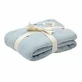 Bibs Muslin Swaddle Pucktücher, Decke für Neugeborene. 100% Bio-Baumwolle, 120x120cm, Baby Blue