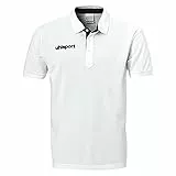 Uhlsport Herren Essential Prime Polo Shirt Poloshirt, weiß/Schwarz, L