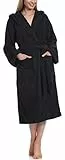 Ladeheid Damen Frottee Bademantel aus 100% Baumwolle LA40-193 (Schwarz-30 (Gramatur 400), M)