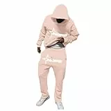Jogginganzug Damen/Herren 2 Piece Unisex Tracksuit Einfarbig Sport Trainingsanzug Hoodie Langarm Freizeit Laufanzug Sweatjacke Sporthose Fitness Sportanzug